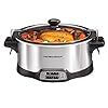 Hamilton Beach 33663 Programmable Slow Cooker Stovetop-Safe Sear & Cook Crock, Travel Lid Lock for Portable Transport, 6 Quart, Silver