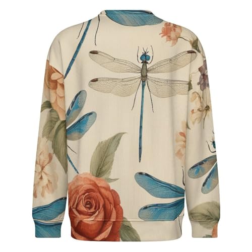 MoBlinko Boho Dragonfly Mens Sweater Crewneck Sweater Lightweight Sweaters for Men Long Sleeve Pullover3