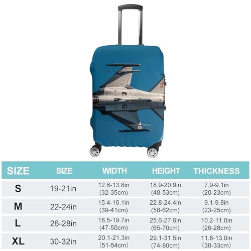 Jet Fighters Elastic Luggage Cover Suitcase Protector for 19-32 Inch Suitcases | Universal Stretchable Travel Bag Cover | Anti-Scratch, Washable with Zipper Closure S2
