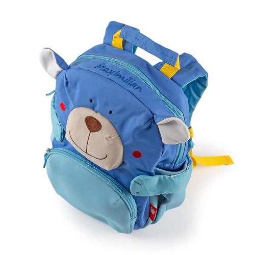 Sigikid Kinderrucksack für Kita und Krippe mit Namens-Stickerei individuelles Geschenk für Jungen und Mädchen ab 2 Jahren, Motiv Bär für Kinder Unisex