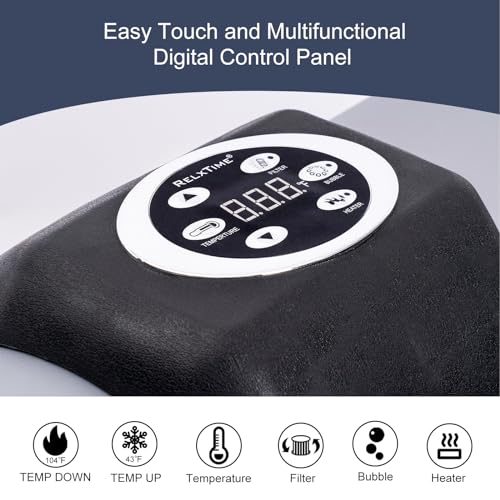 73in x 73in 4-6 Person Inflatable Hot Tub Spa, AirJet Outdoor Portable Hottub with 130 Bubble Jets, Filter Cartridges, Insulated Cover, Black