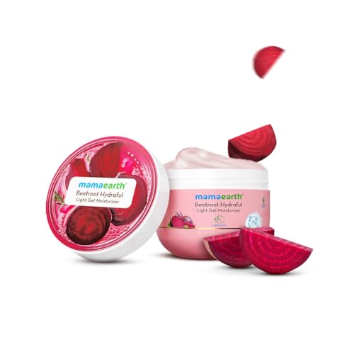 Image of Mamaearth Beetroot Hydraful Light Gel Moisturizer with Beetroot & HA for Hydrated Pink Glow 200g| Long-lasting, Nonsticky Hydration| Oil-free, Lightweight, Quick-absorbing| Free from Harmful Chemicals