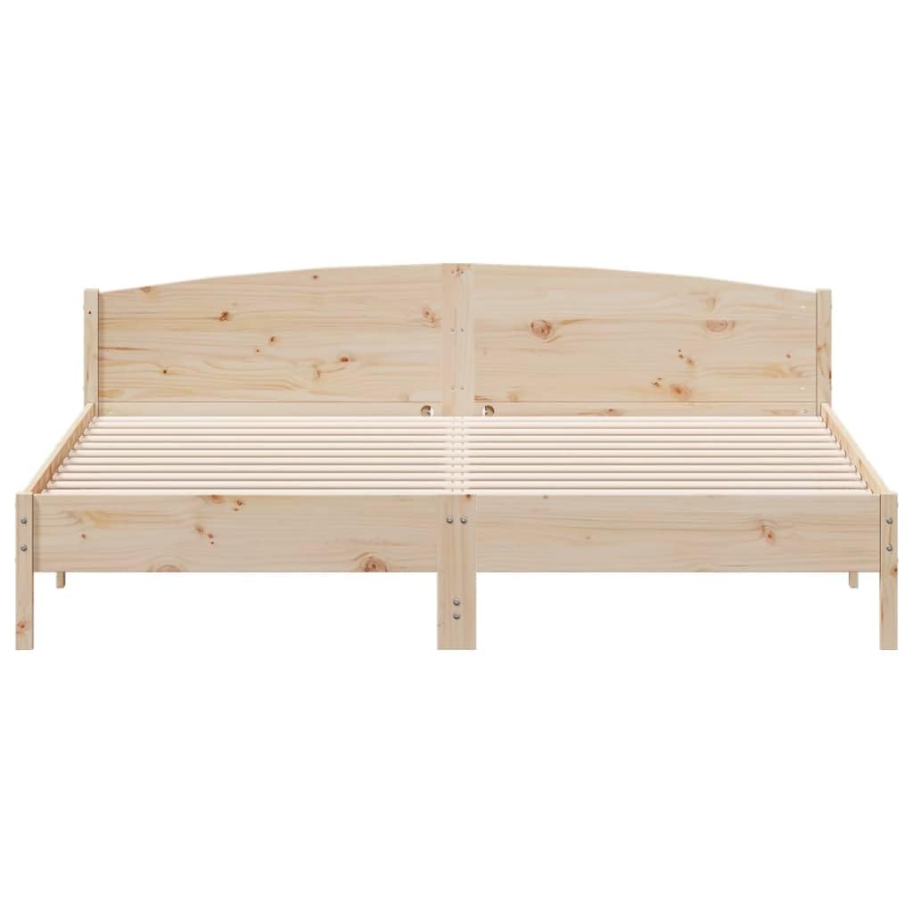 Cama de madera de pino maciza, 180 x 200 cm, sin colchón, cabecero de cama, respaldo, latas de madera contrachapada, resistente, diseño moderno para dormitorio y dormitorio de invitados