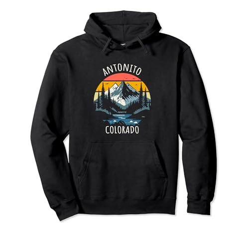 Antonito Colorado USA, diseño de montaña de estilo retro Sudadera con Capucha