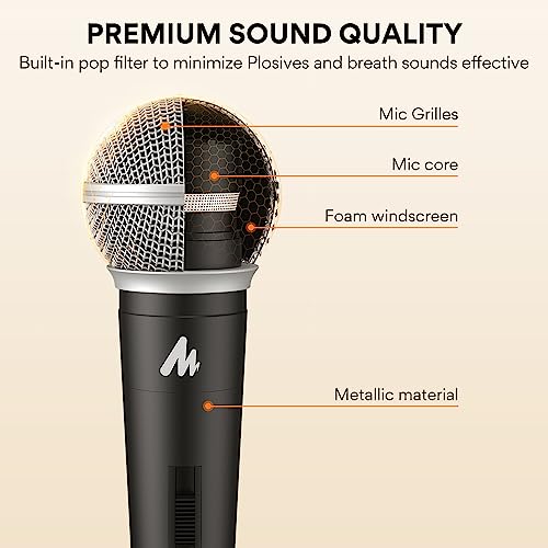Image of MAONO Dynamic Microphone Wired for Singing, Corded Karaoke Mic with 9.8FT /3M XLR Cable, with On /Off Switch (AU-WDM01)
