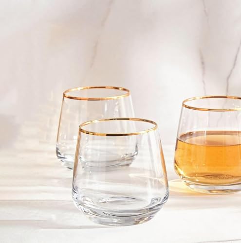 Image of bellemax 300ML Juice and Water Glass Stylish Crystal Highball Drinking Glasses, Medium Size Tumbler Glasses for Juice, Water, Milk, lassi, Cocktails and Sharbat (TR-04, 6 Count (Pack of 1))