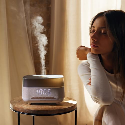 Cecotec Humidificador Ultrasónico con Difusor de Aromas de 300ml PureAroma 1300 Hydra Speaker. Altavoz Bluetooth, Luz LED, Temporizador 5h, 3 Modos Vapor, Aromaterapia, Minimalista, Cobertura 25 m² - imagen 2