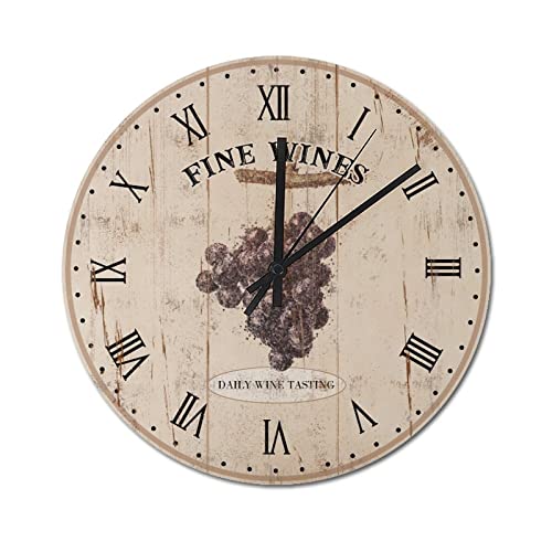 Horloge murale facile à lire style rustique pour la maison