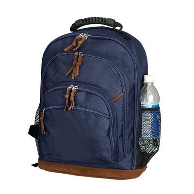 Leathered Bottom Backpack Color: Navy