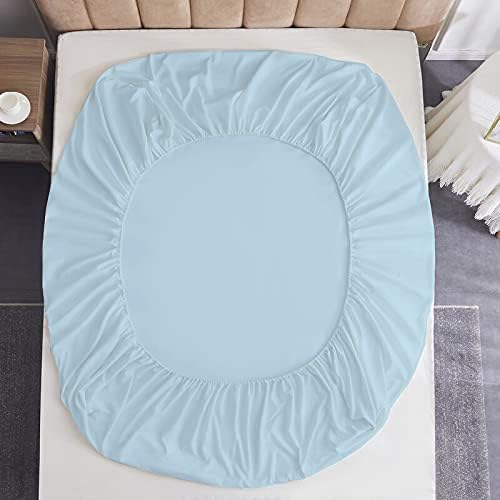 Miniatura 4 de Giza Sheets - Juego de sábanas de algodón Giza tamaño King para colchones de hasta 18 pulgadas de profundidad, juego de sábanas de 4 piezas, color