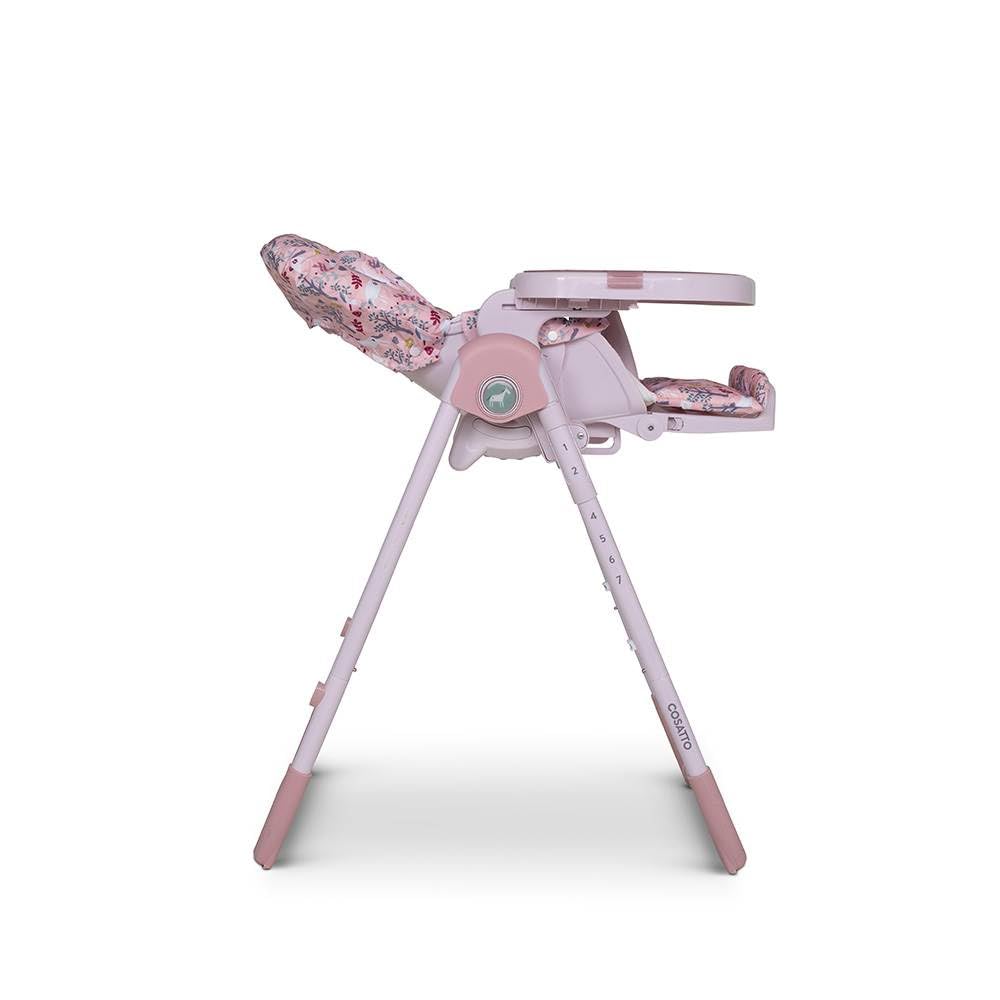 COSATTO Trona Bebé Noodle 0+ - hasta 15 Kilos, Trona Portátil Bebé, Compacta, Regulable en Altura, Silla para Comer Bebé Plegable con 2 Bandejas Extraíbles Fácil de Limpiar, Trona Reclinable