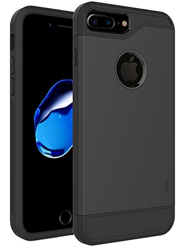 iPhone 7 Plus Case, LK [Armor Shield] Shock Absorbent Dual Layer Hard PC Cover + TPU Inner Hybrid Defender Case For Apple iPhone 7 Plus (Black)