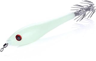 Sosoport 5 Peças Iscas De Plástico Brilham Vermes De Camarão Iscas De Pesca De Plástico Iscas De Pesca Pequenas Anzol Anzol De Mar Profundo Gabaritos De Pesca Noite Brilhante Anzol De