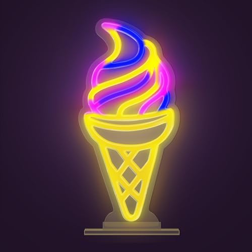 Image of Ice Cream Neon Sign with USB & Type-C Dual Powered