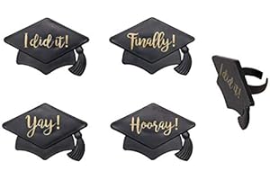 Graduation Cap Cupcake Toppers Class of 2024 - 24 Graduation Cupcake Rings