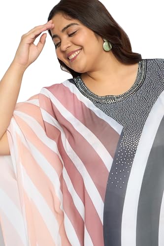 Plus Size Round Neck Kaftan Dress for Women Georgette Kimono Sleeve Maxi Dresses Party Gown4