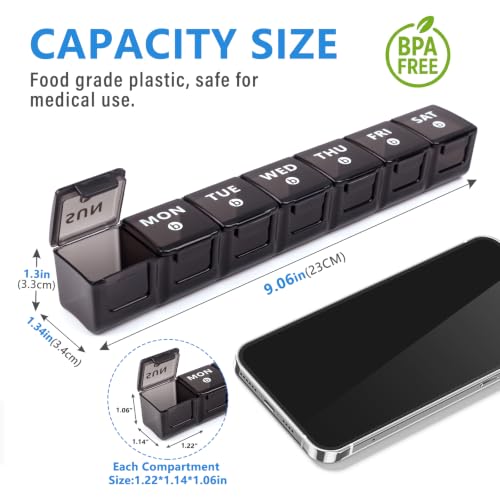 Image of 2-Pack Weekly Large Pill Organizer, Pill Container 7 Day Pill Box