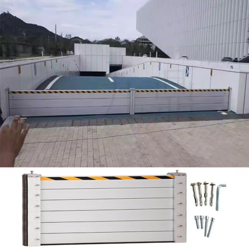 Anbomom Reusable Aluminum Flood Barriers/Gates for Home Doors, 3/4/5/6/7/8/9/10/11/12/13ft Long Flood Prevention Barrier Water Stopper Shield for Outside/Indoor/Garage Door/Basement/Patio(H 3.9ft(120c