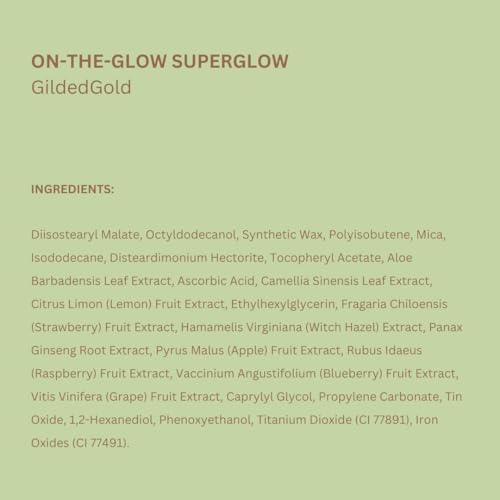 Pixi On-the-Glow SuperGlow - GlidedGold, Hydrating Gel-Cream Highlighter with Ginseng, Aloe Vera & Fruit Extracts, For Cheeks & Brow Bones, 19g / 0.6oz, Paraben-Free, Luminous Natural Highlight