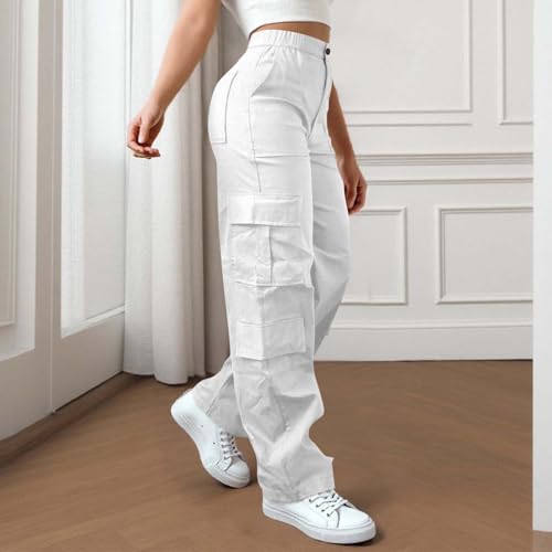Baggy Cargo Pants Women High Waist Y2k Hip Hop Pants Wide Leg Combat Military Trousers Teens Streetwear with 6 Pockets2