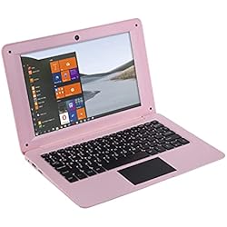 Bigmachine Windows 10 Computadora Portátil Mini 10.1 Pulgadas 32GB Ultra Delgada y Ligera Netbook Intel Quad Core CPU PC HDMI WiFi USB Netflix Youtube (Rosa Claro)