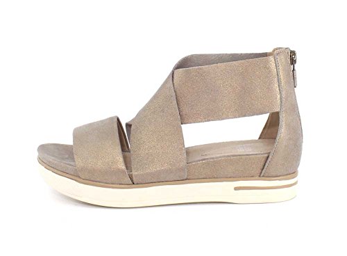 Eileen Fisher Womens Sport Platinum Metallic Suede Sandal - 6 #TOP1