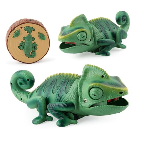 Lézard électrique vert à télécommande et effets de lumière