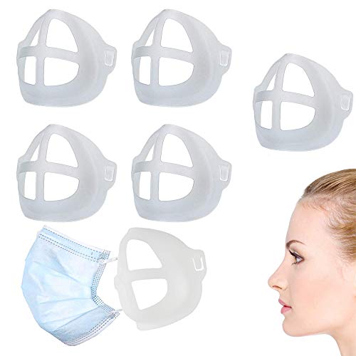 10 Pack Silicone 3D Inner Support Bracket for M-ask Cool Lipstick Protector Stand Nose Protection Lipstick (White)