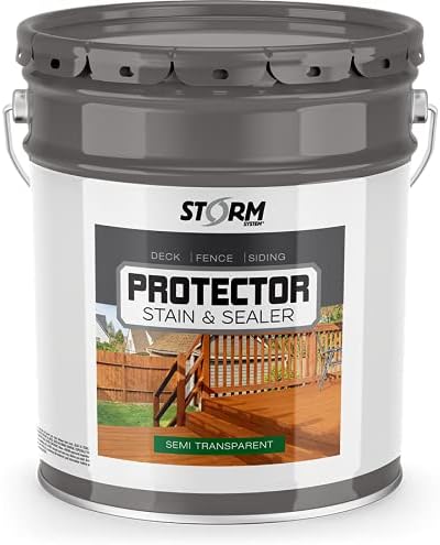 Storm System Protector - Black Walnut,5 Gallons, Protects Outdoor Wood from Water & UV Rays, Siding, Fence & Deck Stain and Sealer, Outdoor Wood Stain and Sealer