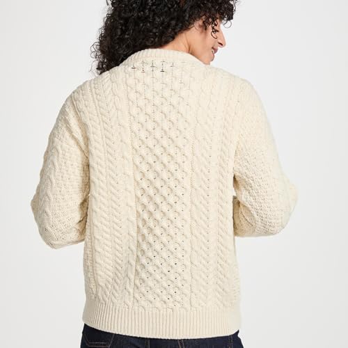 Achill Women's Irish Cable Knit Aran Cardigan, 100% Merino Wool, Made in Ireland2