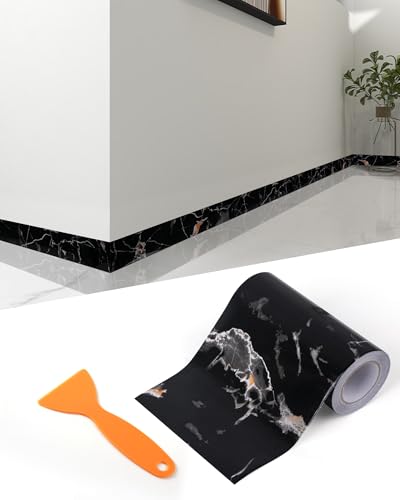FBBULES PVC Cenefa Adhesiva Borde de Papel Pintado Auto Adhesivo Decorativas Friso para Pared Revestimiento de Pared para Sala de Estar Baño Cocina Azulejo