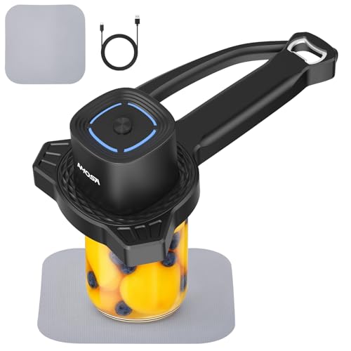 AMOSA Electric Jar Opener with Gripper Pad, Auto-Tighten & Manual