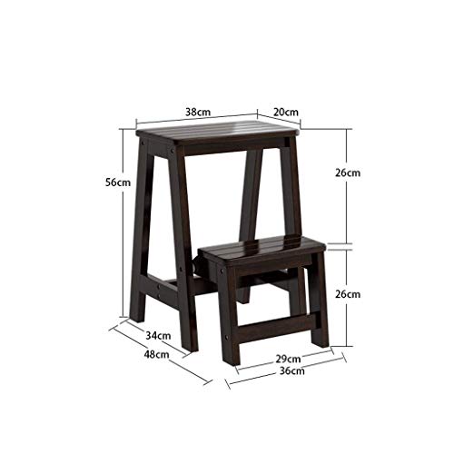 Taburete de madera plegable DASHADAO y silla de escalera multifuncional para biblioteca 4