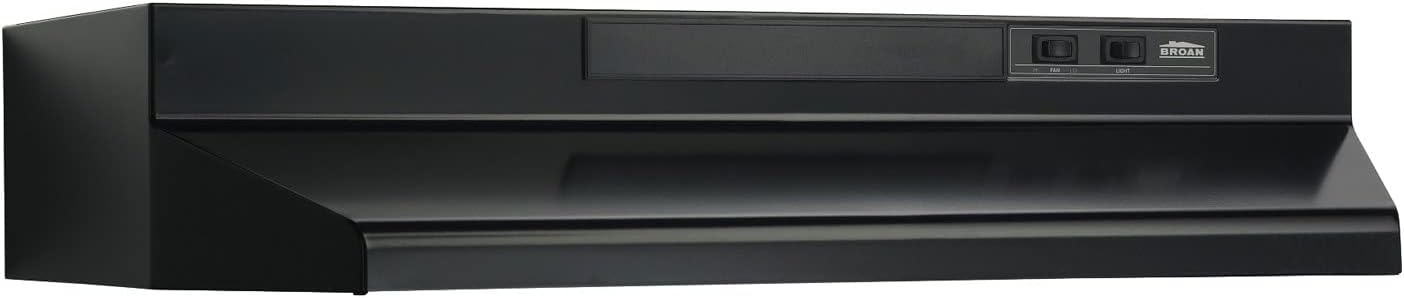 Broan-NuTone F403623 Exhaust Fan for Under Cabinet Two-Speed Four-Way Convertible Range Hood Insert with Light, 36-Inch, Black