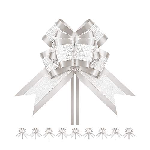 PACKHOME 10 Extra Large Gift Bows, 7.5 inches, Pull Ribbons and Bows