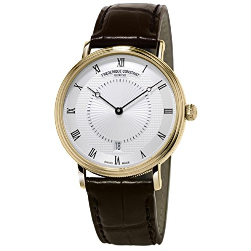 Frederique Constant 306MC4S35 Men's Slimline Classic Silver Dial Brown Strap Automatic Watch