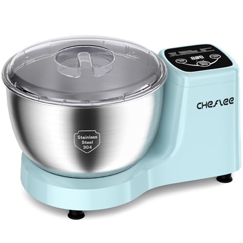CHeflee Professional Dough Mixer, Smart Kneading and Fermenting Dough Maker, LED display &Adjustable Time, 250W 5.5 QT?304 Stainless Steel, White Dough Machine