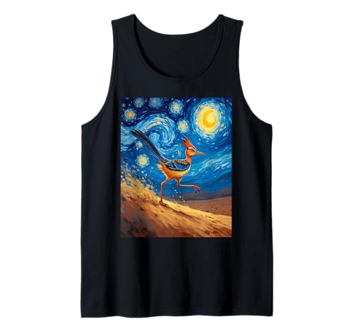 Roadrunner de Van Gogh Roadrunner Speedy Bird Animal Lovers Camiseta sin Mangas