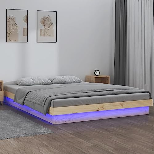 Nice Beds & Accessories Betten & Bettrahmen - LED Bettgestell 180x200 cm Super King Size Massivholz