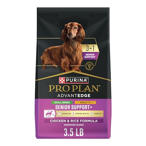 Purina Pro Plan AdvantEDGE Senior Support Plus Small Breed Shredded Blend Chicken and Rice Formula...