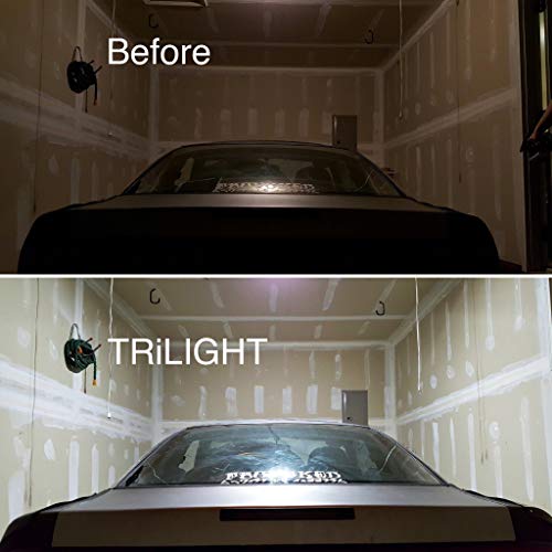 Stkr Concepts 00342-2 Trilight Screw-In Motion Activated Ceiling Light For Garage/Attic/Basement/Closet/Home-Silver, 4000 Lumens, White #TOP7