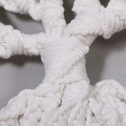 Tapiz de borlas con Forma de árbol, Tejido a Mano, de Cuerda de algodón Blanco, Estilo Bohemio Vintage