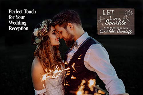 image for JennyGems Real Wood Sign - Let Love Sparkle Sparkler Sendoff - Sparkle