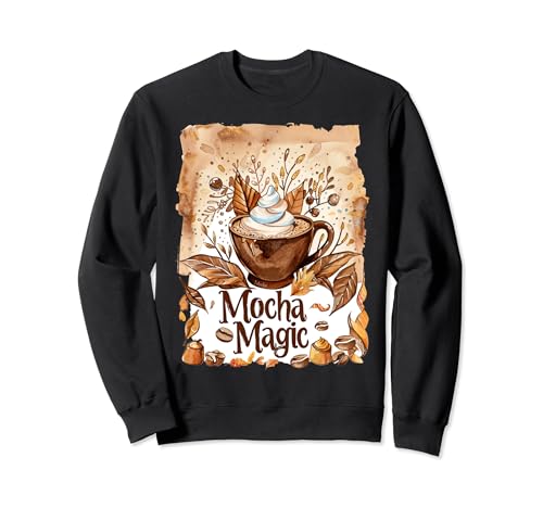 Moka Magic Vintage Tasse à café rétro Barista Aquarelle Sweatshirt