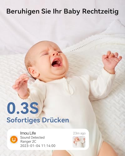 Imou 2K Überwachungskamera Innen 360° WLAN Baby Kamera mit AI Personen-/Geräusch-/Bewegungserkennung, Nachtsicht… – Ansicht 6
