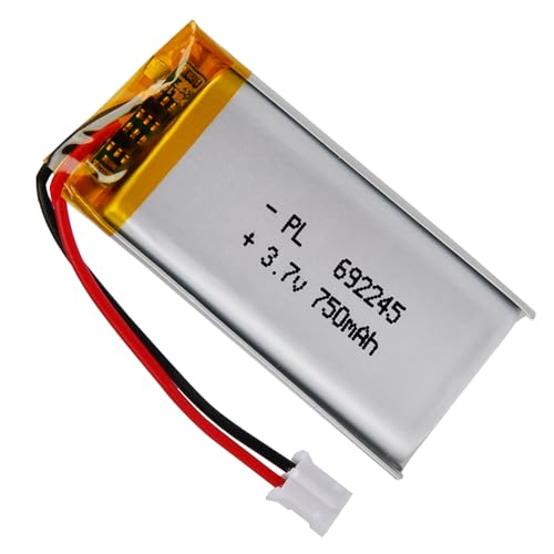 Batería LiPo de 3,7 V 750 mAh 692245 con conector de 2 PH, batería recargable de polímero de litio para altavoces Bluetooth, cámaras, portátiles y dispositivos electrónicos