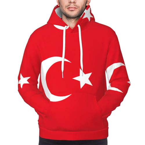 Sweat à capuche Turquie pour homme, pull à manches longues avec cordon de serrage confortable