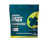 BetterYou Magnesium Glycinate, Citrate & Malate Supplement | Magnesium Max Powder - Lemon & Lime Flavoured, 3-in-1 Powder 375mg Elemental Magnesium, Fast Absorbing, Fast Acting & Easy to Use Drink
