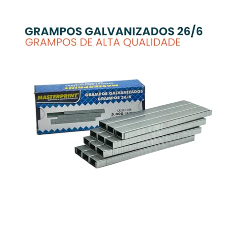 Kit C/ 5 Grampo Galvanizado 26/6 5000un Masterprint