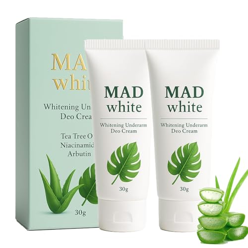 Mad White Whitening Underarm Deo Cream 30g, Gentle Brightening Underarm Cream, Whiten Moisturizer Lotion, for Underarms,Knees, Elbows (2PCS)